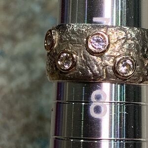 Vintage Stamped ring four stones with gold wrapped setting STERLING SILVER 925